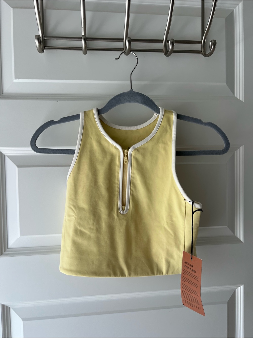 girlfriend collective zipper crop top sports bra